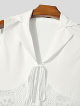 Men's Sheer Lace Patchwork Sleeveless Cardigan SKUL38958