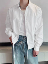 Men's Solid Drawstring Long Sleeve Shirt SKUL35117