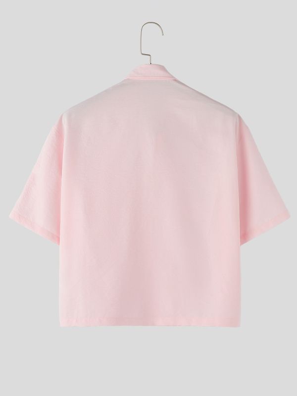 Men's Avant-Garde Asymmetrical Oversized Multi-Color Button Cropped Boxy Shirt SKUL60822