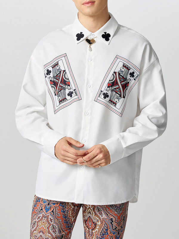 Mens Playing Card Elements Long-Sleeve Shirt SKUK81542