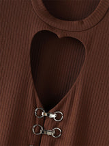 Men's Heart Hollow Textured Long Sleeve T-Shirt SKUL28401