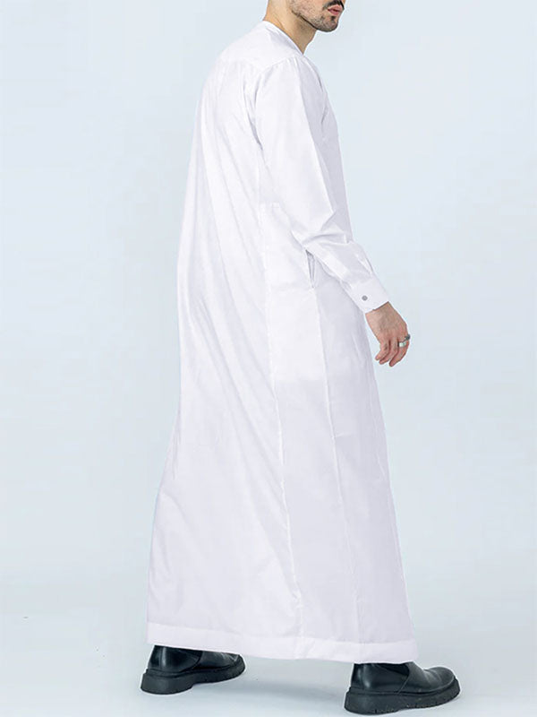 Mens Solid Long Sleeve Muslim Robe SKUK28591