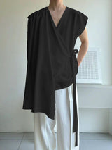 Men's Cape Panel Patchwork Tie Cardigan SKUL53005