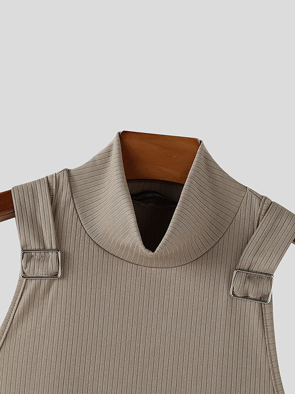 Mens Solid Color Slim-Fit Casual Tank SKUL13719