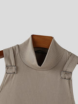 Mens Solid Color Slim-Fit Casual Tank SKUL13719