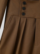 Men's Cocktail Party Wide Corset Waist Pleated Wide Leg Long Sleeve Lapel Collar Floor Length Jumpsuit SKUL81837