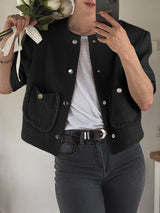 Men's Solid Color Chanel Style Long Sleeve Jacket SKUL40292