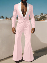 Mens Casual Contrast Color Wide-Leg Jumpsuit SKUL26058