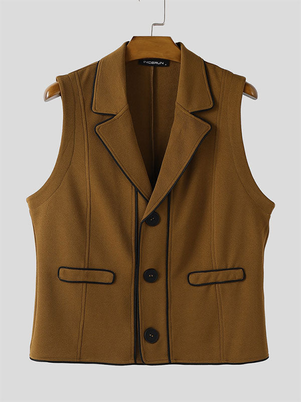 Mens Bold Stripe Contrast Color Knit Casual Waistcoat SKUL16755