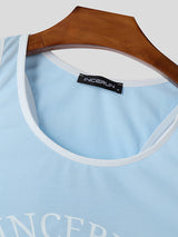 Mens Letter Print Colorblock Tank SKUK99996