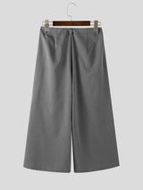 Mens Lace Trim Patchwork Wide-Leg Casual Pant SKUL17919