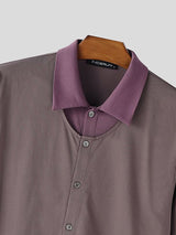 Men's Faux Two Piece Contrast Long Sleeve Cardigan SKUL50090