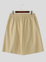 Mens Solid Linen Casual Short SKUL09462