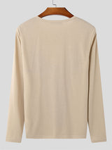 Mens Lace Print Knit Long-Sleeve T-Shirt SKUL02082