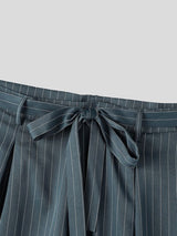 Men's High-Street Japanese Harajuku Pinstripe Wide-Leg Pant SKUL75700