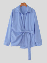 Men's Striped Twist Long Sleeve Shirt SKUL32866