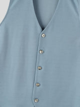 Men's Smart-Casual V-Neck Ribbed Knit Button-Down Waistcoat SKUL76360