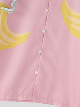 Men's High-Street Playful Banana Print Cuban Collar Short Sleeve Shirt SKUL66051