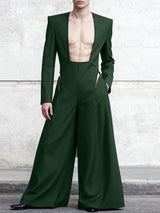 Men's Deconstructed Low Square Neck Long Sleeve Jumpsuit SKUL42668