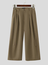 Men's Solid Color Ribbon Casual Long Pant SKUL53041
