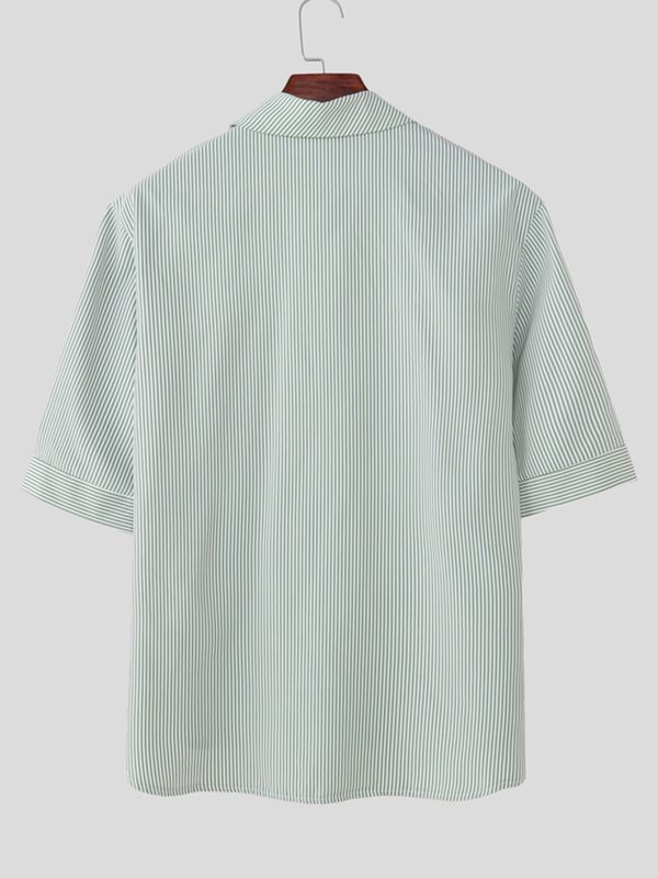 Men's Striped Casual Short Sleeve Shirt SKUL54704