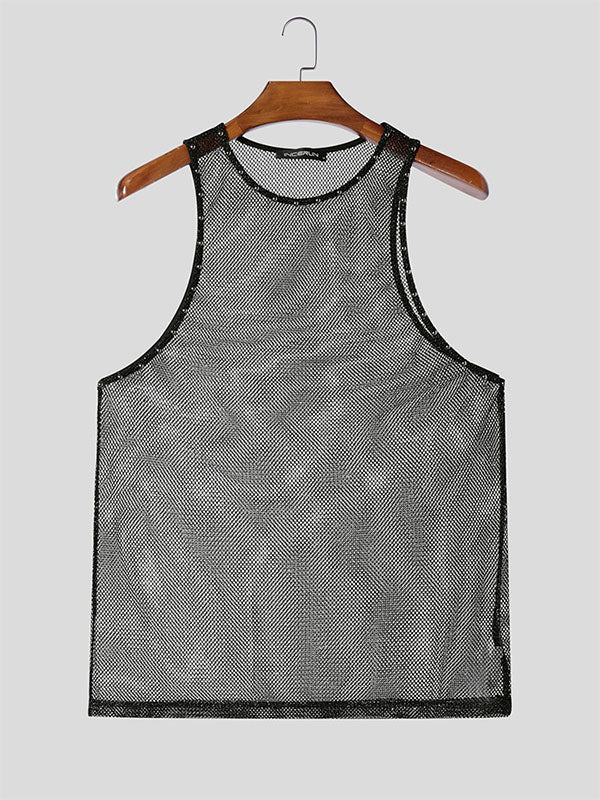 Mens Shimmer Sheer Mesh Tank SKUK94755