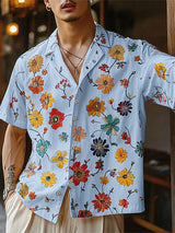 Mens Floral Print Short Sleeve Shirt SKUL07494