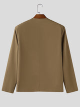 Men's Solid Color Loose Padded Shoulder Long Sleeve Blazer SKUL30806