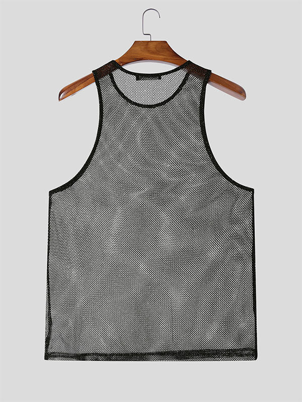 Mens Shimmer Sheer Mesh Tank SKUK94755