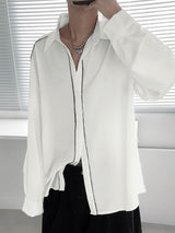 Men's Trendy Colorblock Loose Style Long Sleeve Shirt SKUL35310