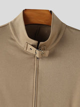 Men's Solid Color Metal Button Stand Collar Long Sleeve Blazer SKUL48609