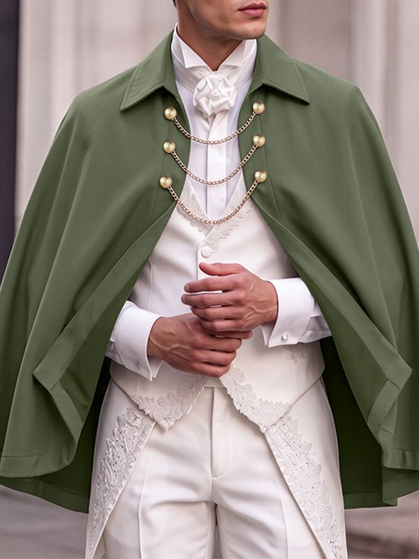 Men's Aristocratic Baroque Evening Gala Multi-Layer Chain Open-Front Cape SKUL83993