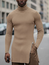 Men's Deconstructed Split Textured Long Sleeve T-shirt SKUL46252