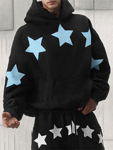 Mens Star Print Pullover Long Sleeve Hoodie SKUK80488