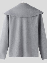 Men's Solid Color Sailor Collar Pullover Long Sleeve Hoodie SKUL47683