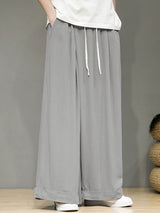 Mens Solid Color Straight-Leg Wide-Leg Pant SKUK75388