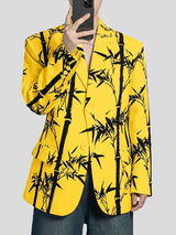 Men's Bamboo Print Long Sleeve Blazer SKUL37521