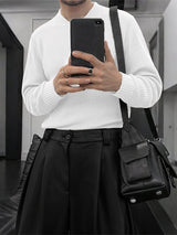 Men's Solid Color Knitted Long Sleeve Sweater SKUL39024