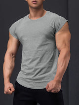 Mens Solid Color Drop Shoulder Short Sleeve T-Shirt SKUL00026