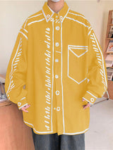 Men's Line Contrast Long Sleeve Shirt SKUL26064