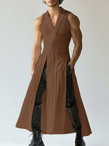 Mens Solid Color Split Hem Long Tank SKUL06481