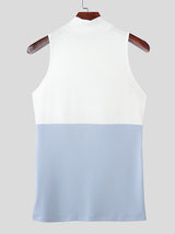Men's Chest Cut Design Contrast Color Tank SKUL51922
