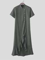 Men's Ruffle Hem Short Sleeve Blazer SKUL22526