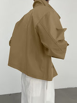 Men's Double Breasted Stand Collar Long Sleeve Jacket SKUL31504