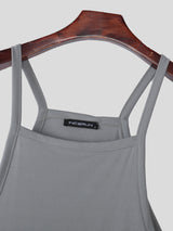Men's Solid Color Split Hem Casual Tank SKUL27373