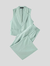 Mens Solid Color Loose Two Pieces Outfit SKUL18946