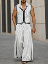 Men's Striped Colorblock Casual Two Pieces Outfit SKUL24745