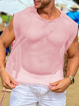 Mens Sheer Mesh Cut-Out Tank SKUL02390