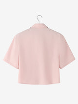 Men's Ruffle Cropped Short Sleeve Shirt SKUL55200