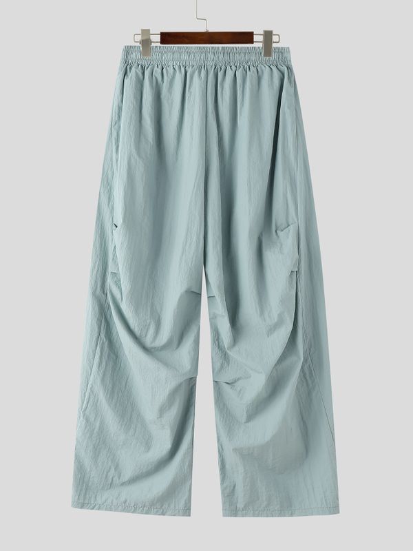 Men's High-Street Japanese Harajuku Drawstring Pleated Balloon Pant SKUL74741